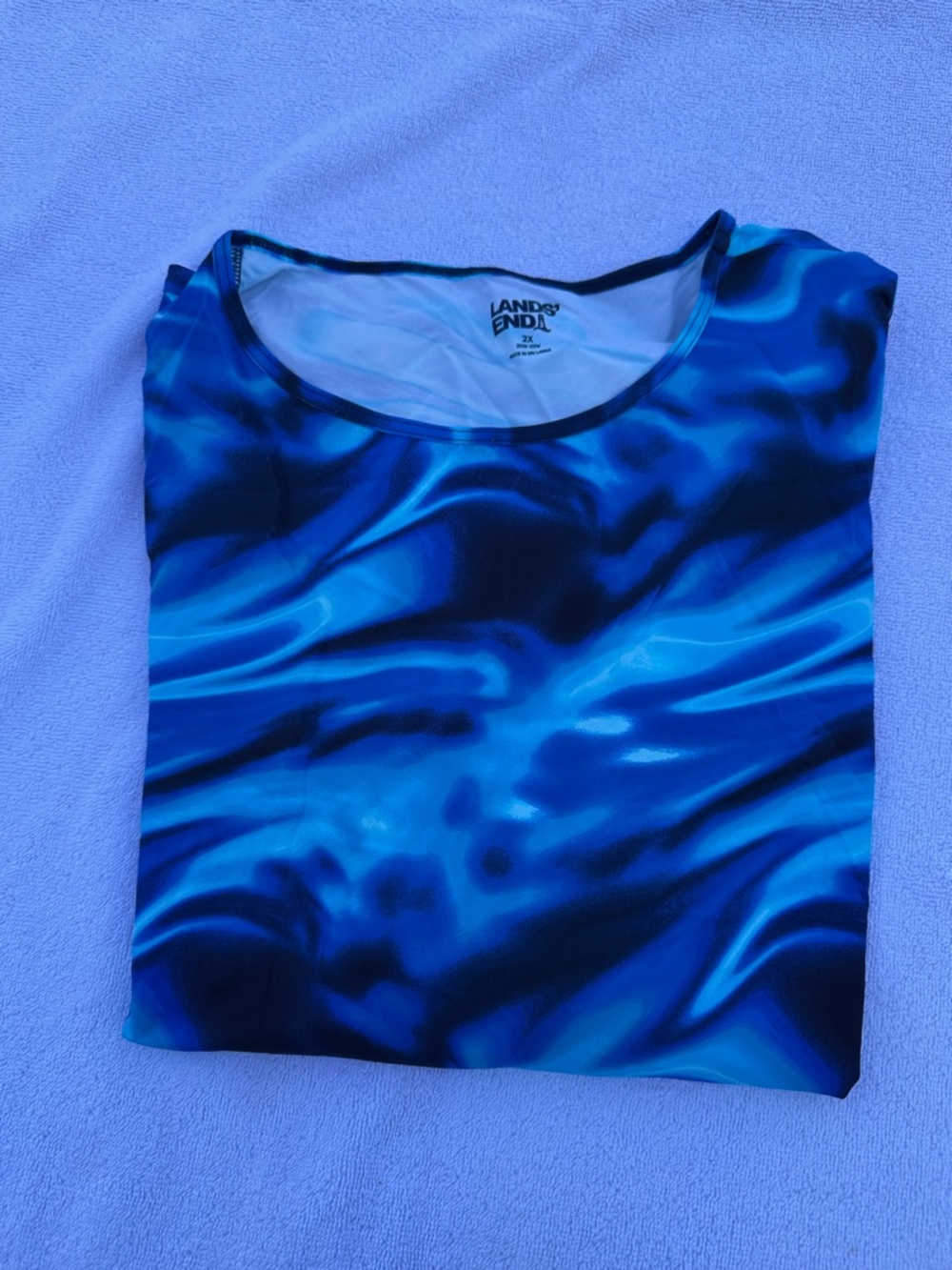 Lands' End Blue Wave Scoop Neck rash guard